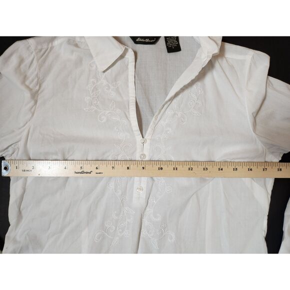 Eddie Bauer White Button Blouse Women’s Petite Small - Picture 4 of 7